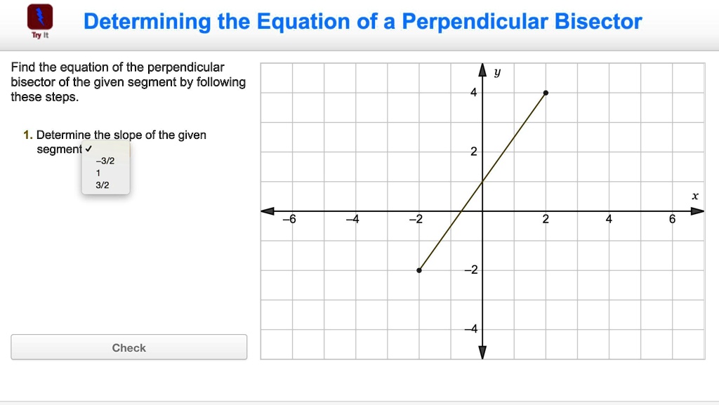 Solved Find The Equation Of The Perpendicular Bisector Of The Given Segment By Following These