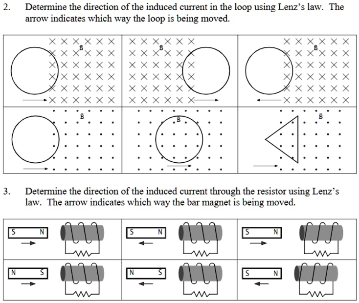 SOLVED: Determine The Direction Of The Induced Current In The Loop ...