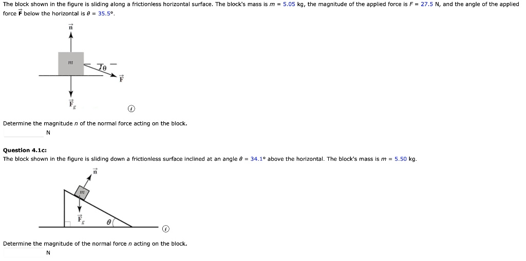 The block shown in the figure is sliding along a frictionless ...