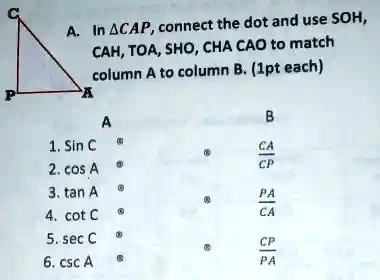 SOLVED ACAP connect the dots and use SOH CAH TOA SHO CHA