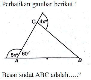 SOLVED: perhatikan gambar berikut! besar sudut abc adalah? Perhatikan