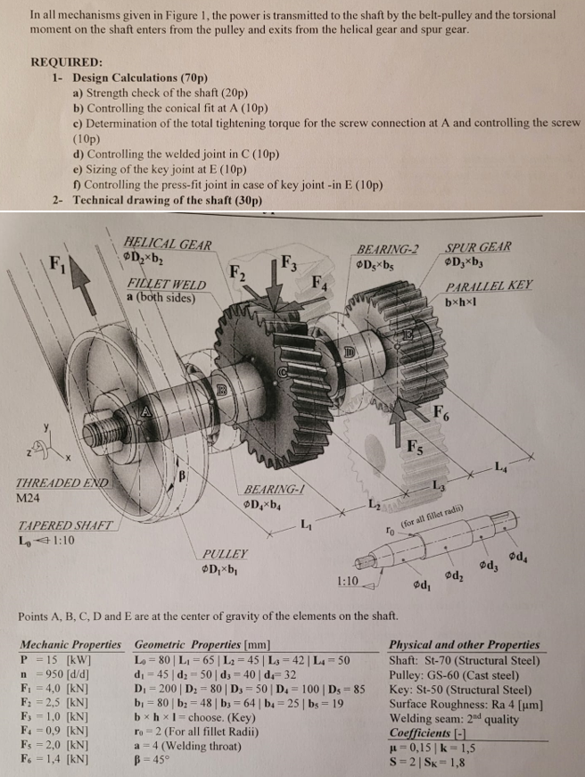 In all mechanisms given in Figure 1, the power is transmitted to the