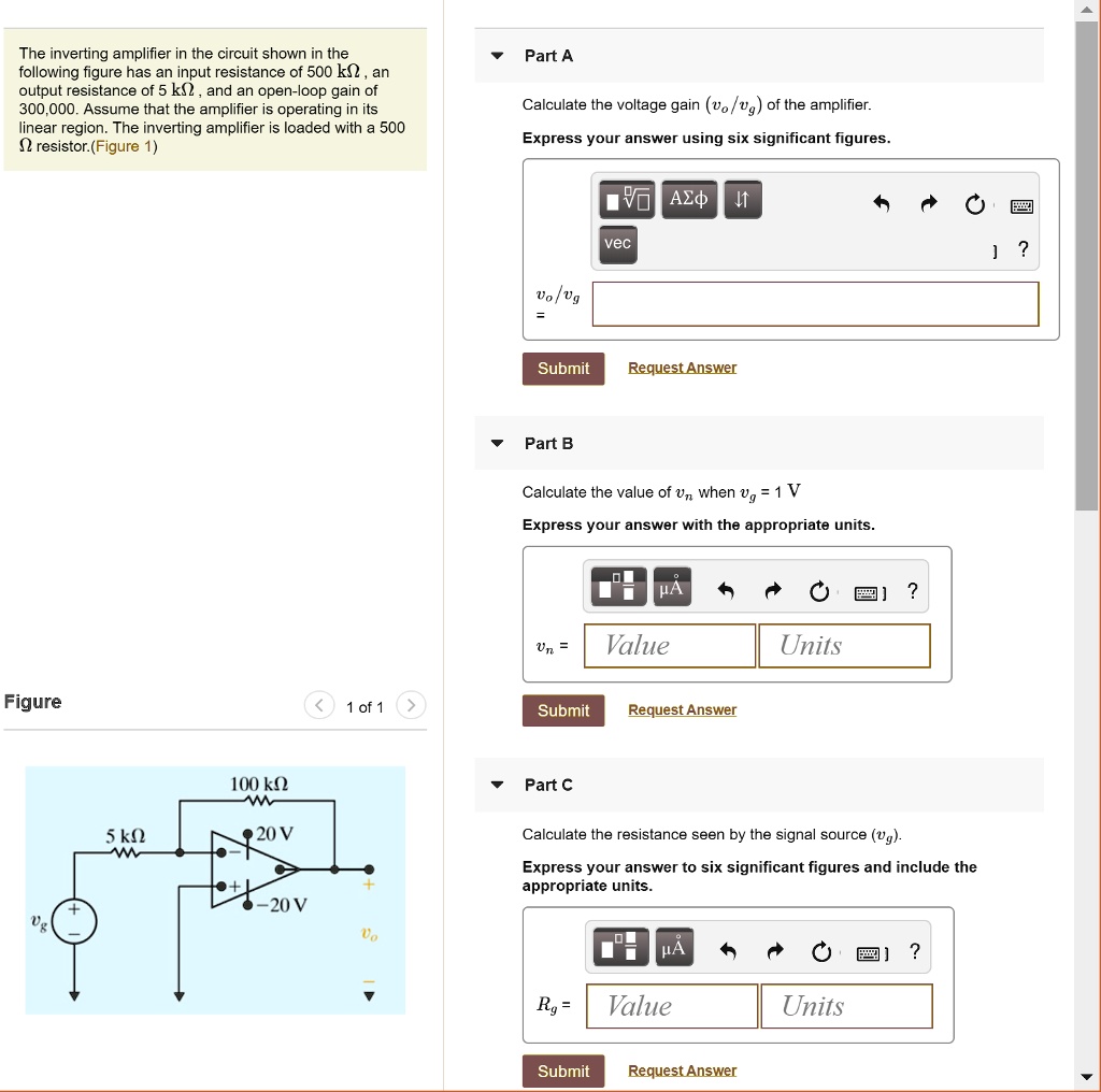 SOLVED The inverting amplifier in the circuit shown in the following