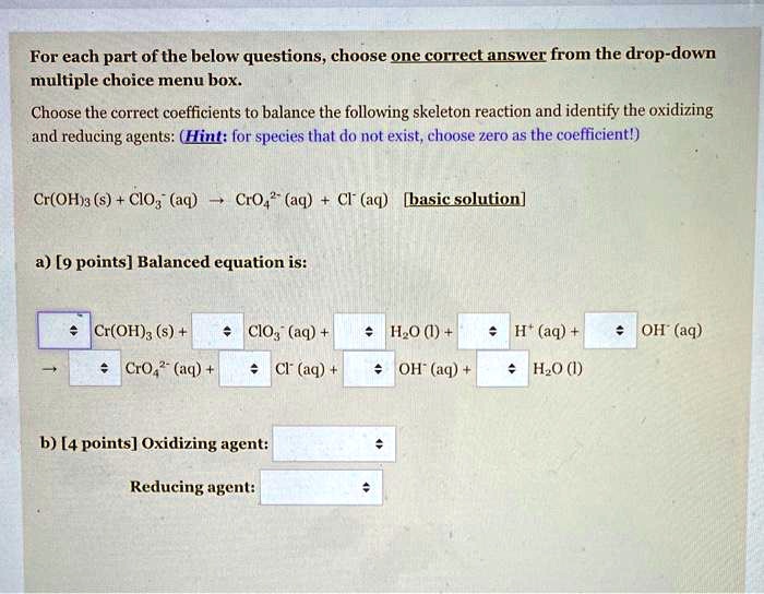 Solved for each part of the below questions choose one correctanswer
