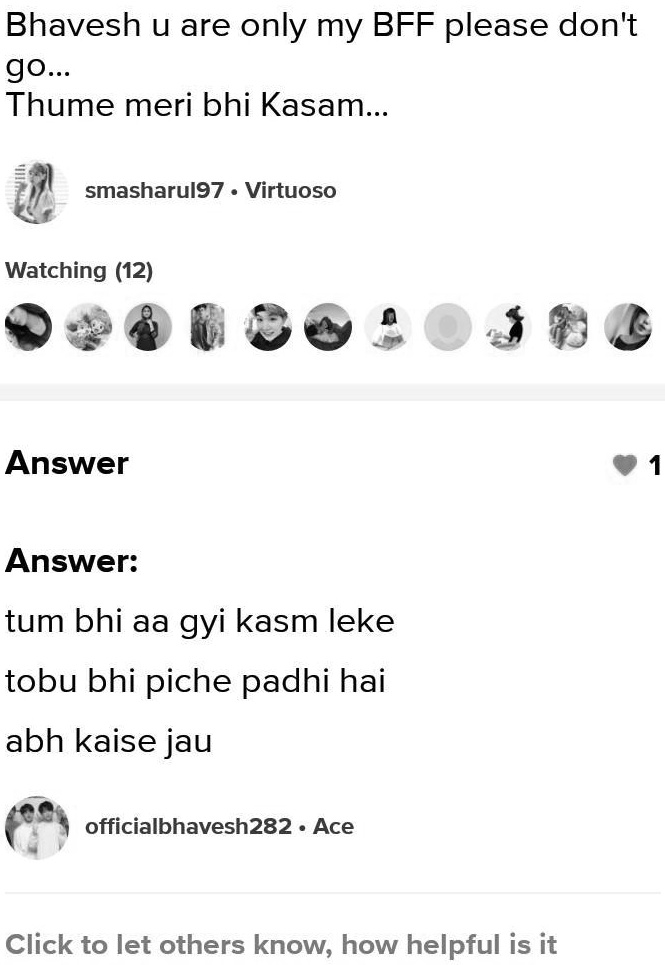 SOLVED 'Agar Sab aagaye kasam leker to mat jao Na please...