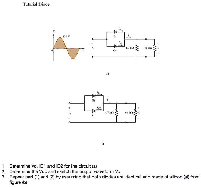 SOLVED: pls help me thx Tutorial Diode V 1. Determine Vo,ID1 and ID2 ...