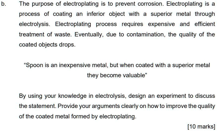 What is the deals purpose of electroplating