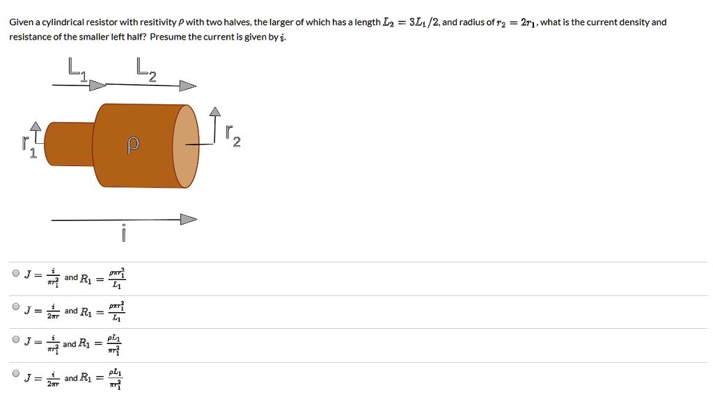 SOLVED Given a cylindrical resistor with resistivity with two halves
