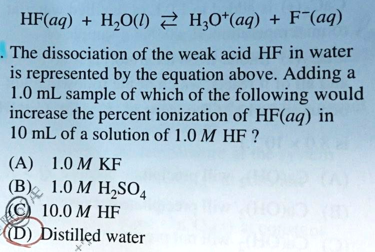 Hydrofluoric Acid Hf Is A Weak Acid With K 3 5 10 4 T vrogue.co