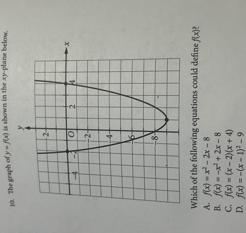 solved-10-the-graph-of-y-f-x-is-shown-in-the-x-y-plane-below-which