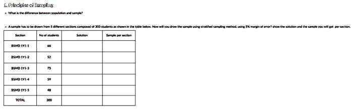 SOLVED: Principles of Sampling What is the difference between ...