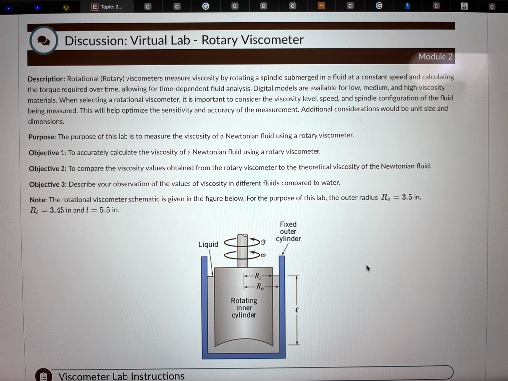 SOLVED Description Rotational (Rotary) measure viscosity by rotating a spindle