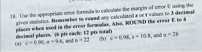 VIDEO solution: Use the appropriate error formula to calculate the ...