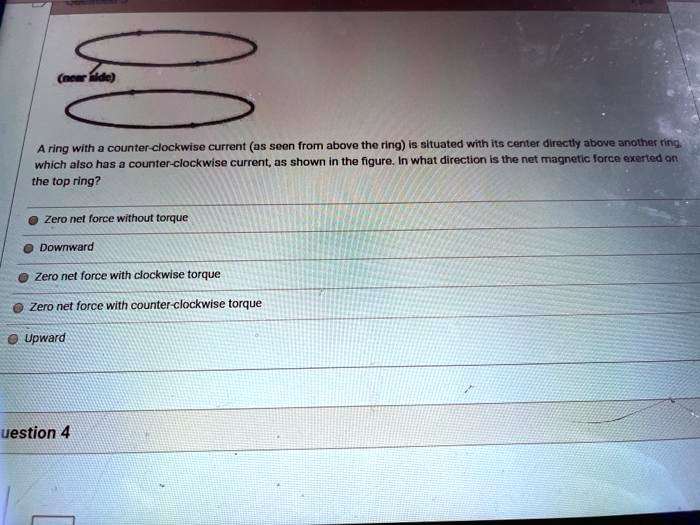 SOLVED A ring with a counterclockwise current (as seen from above the ring is situated with