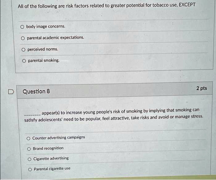 cigarette smoking is linked to all of the following except NUR 6111 Exam 2/ NUR 6111 Exam 1 Advance Practice Nursing [ACTUAL EXAM] LATEST VERSION [Q | Exams Nursing Just when you think you've