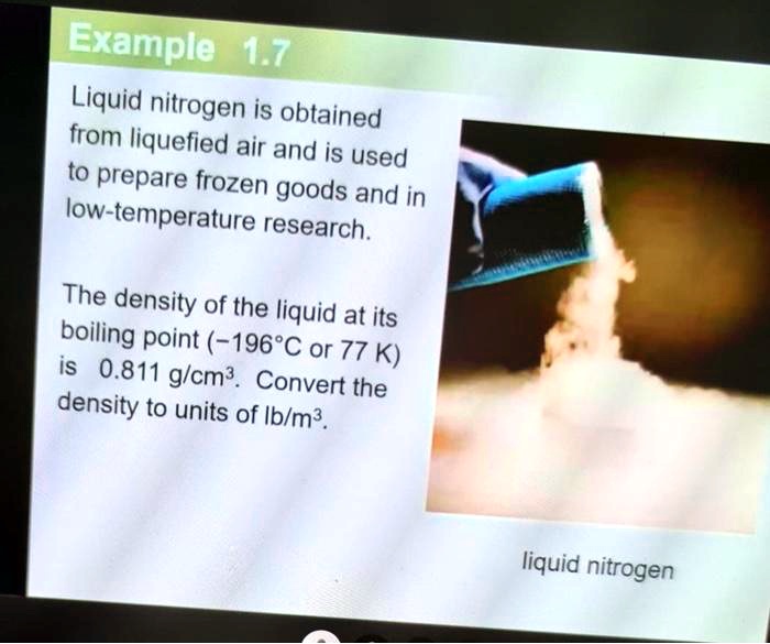 SOLVED: Example 417: Liquid nitrogen is obtained from liquefied air and ...