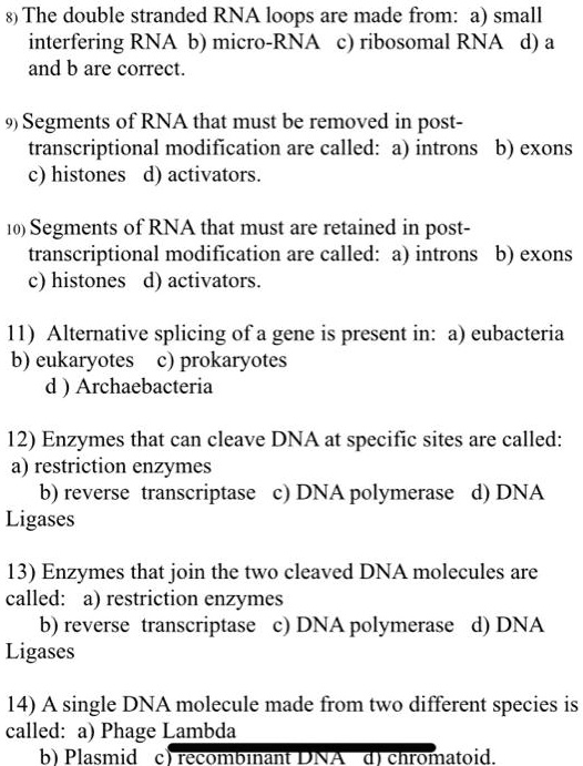 SOLVEDThe double stranded RNA loops are made from small interfering