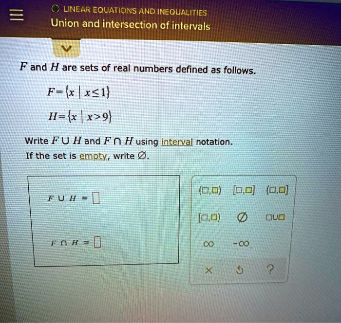 Interval Notation Union