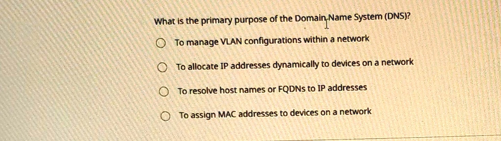 What is the primary purpose of the domain name system dns to...