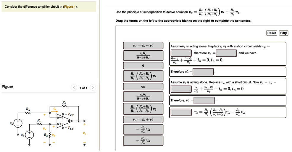 SOLVED Texts Consider the difference amplifier circuit in Figure 1