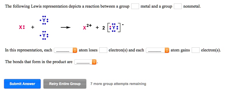 Solved The Following Lewis Representation Depicts The Reaction Between A Group Metal And A 5090