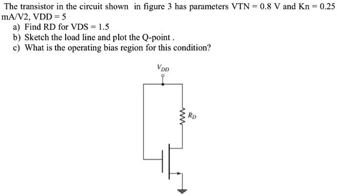 SOLVED: The transistor in the circuit shown in figure 3 has parameters ...