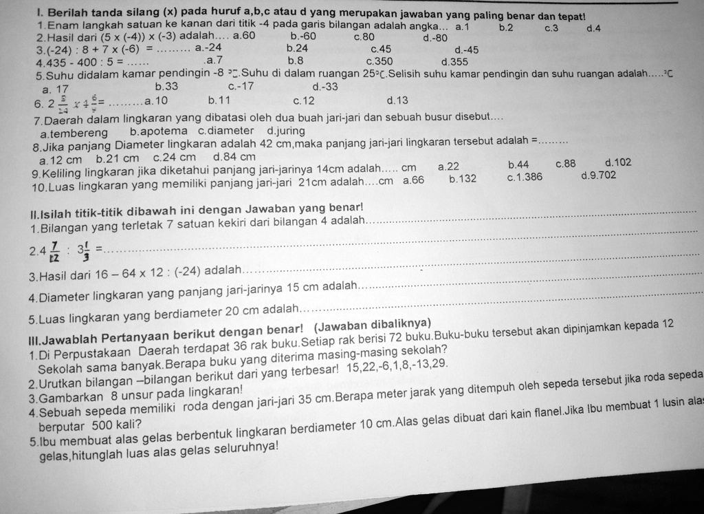 SOLVED: Mohon Bantuan Nya Kak/bang Berilah Tanda Silang (x) Pada Huruf ...