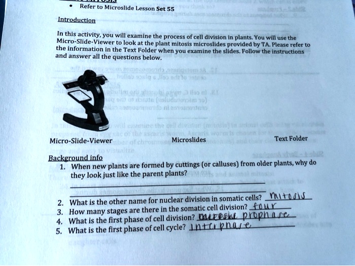 SOLVEDRefer Microslide Lesson Set 55 Introduction Ini this activity