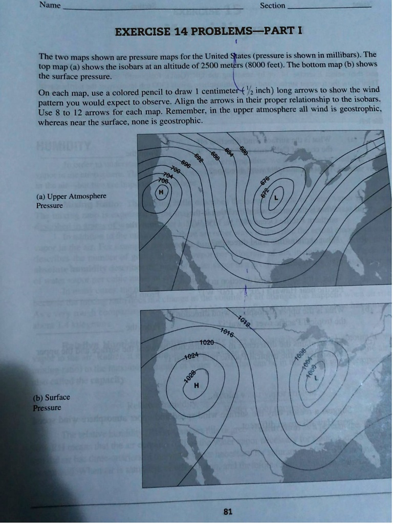 section exercise 14 problems part i the two maps shown are pressure ...