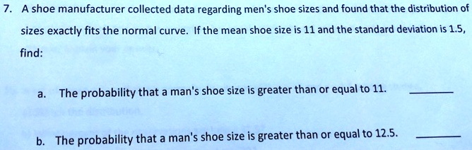 men's shoe size distribution