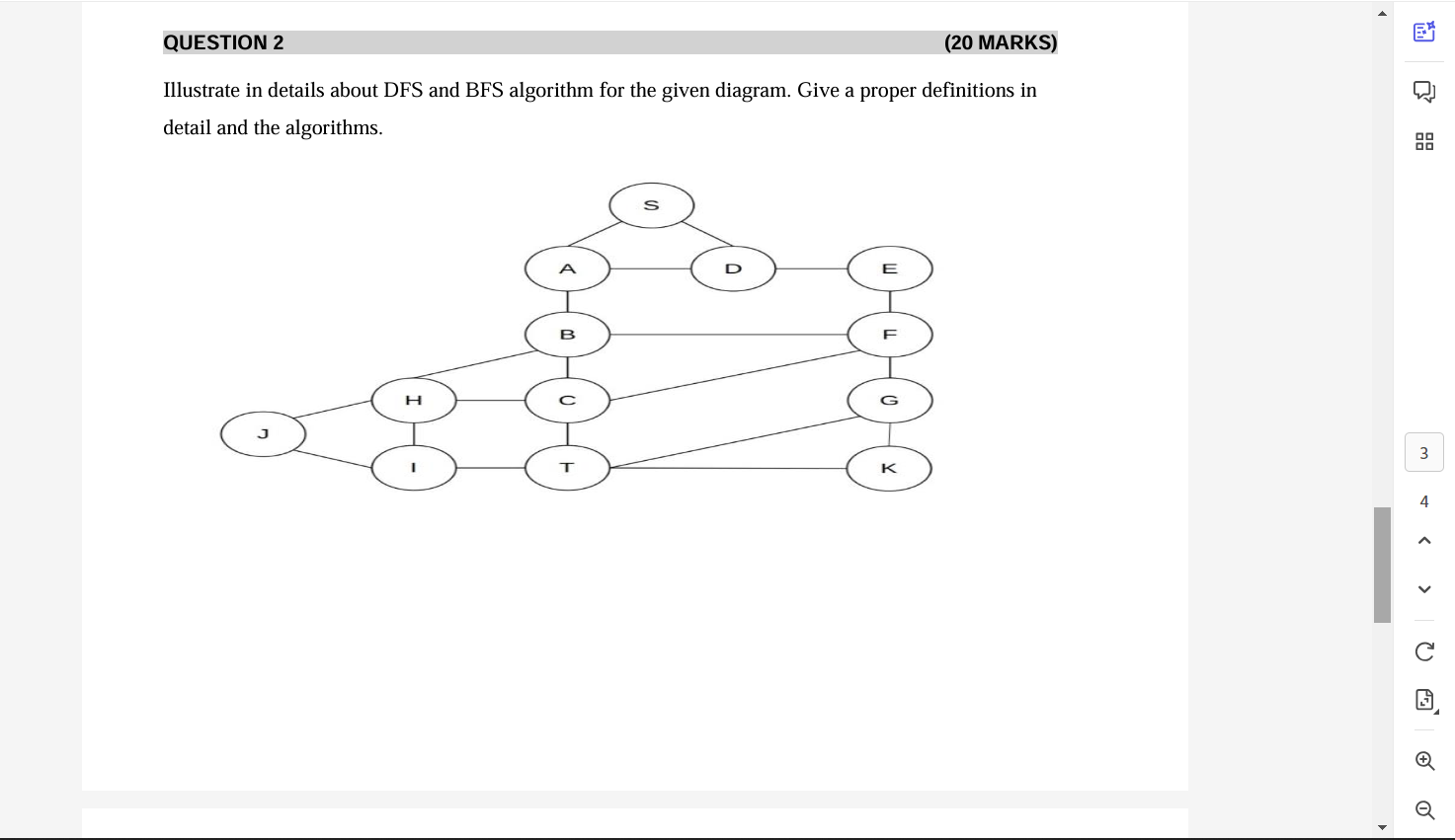 question 2 20 marks illustrate in details about dfs and bfs algorithm ...