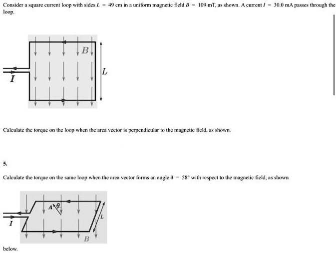 SOLVED: how to do this Consider a square current loop with sides Z =49 ...