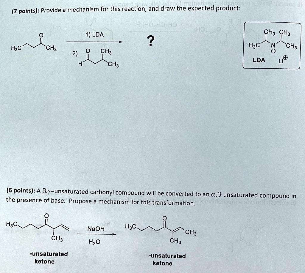 SOLVED: Points): Provide a mechanism for this reaction, and draw the ...