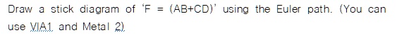 draw a stick diagram of fabcd using the euler path you can use via1 and ...