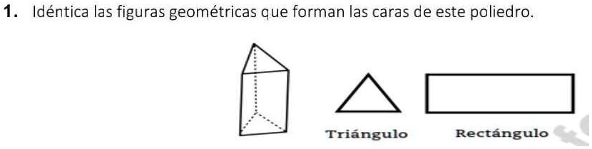 SOLVED: 1. idéntica las figuras geométricas que forman las caras de ...