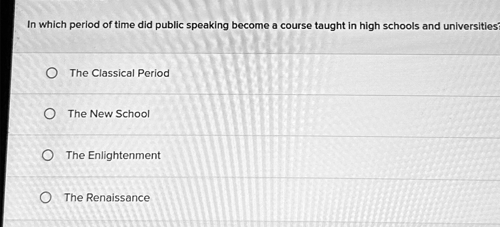 In which period of time did public speaking become a course...