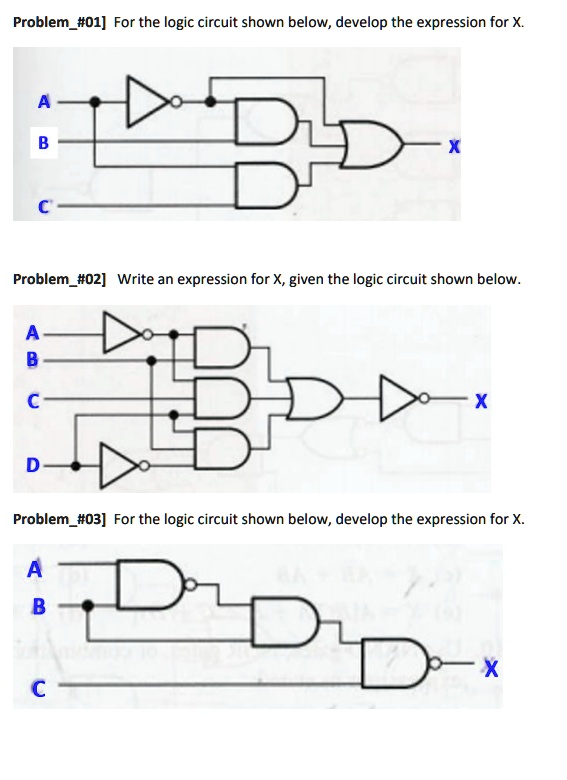 SOLVED: Problem#01] For the logic circuit shown below, develop the ...