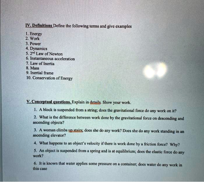 SOLVED: LDefinitionsDefine the following terms and give ...
