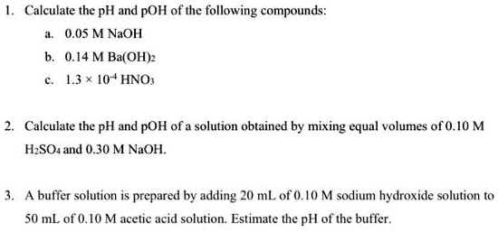 calculate ph and poh of 0.001 m naoh solution