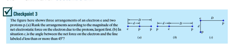 ? Checkpoint 3 The figure here shows three arrangements of an electron ...