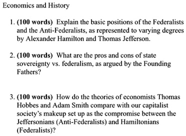 SOLVED Economics and History 1. 100 words Explain the basic