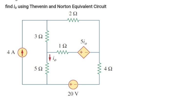 Solved Find I0 Using Thevenin And Norton Equivalent Circuit 5549