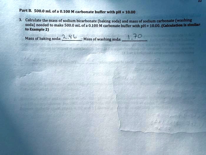 SOLVEDPart B. 500.0 mL ofa 0.100 M carbonate buffer with pH = 10.00