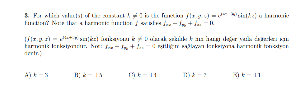 SOLVED: 3. For Which Value(s) Of The Constant K ≠ 0 Is The Function F(x ...