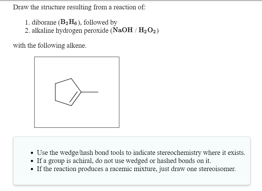 SOLVED: Draw The Structure Resulting From A Reaction Of: Diborane (B2H6 ...