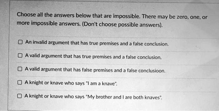 Valid Answer SOLVED:Choose all the answers below that are impossible: There may be ...