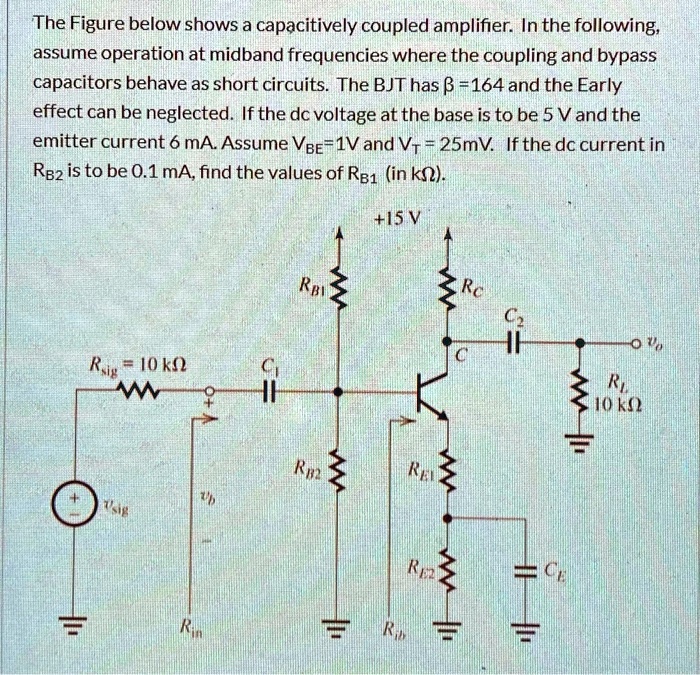 SOLVED The figure below shows a capacitively coupled amplifier. In the