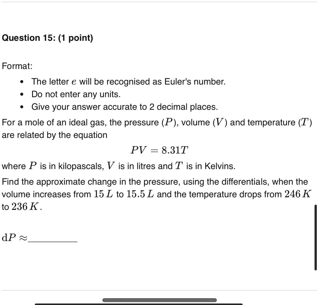SOLVED The letter e will be recognized as Euler's number. Do not enter
