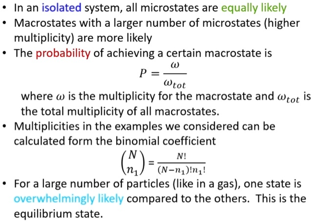 SOLVED: In An Isolated System, All Microstates Are Equally Likely ...