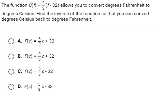 The function below allows you to convert degrees Celsius to degrees  Fahrenheit. Use this function to 